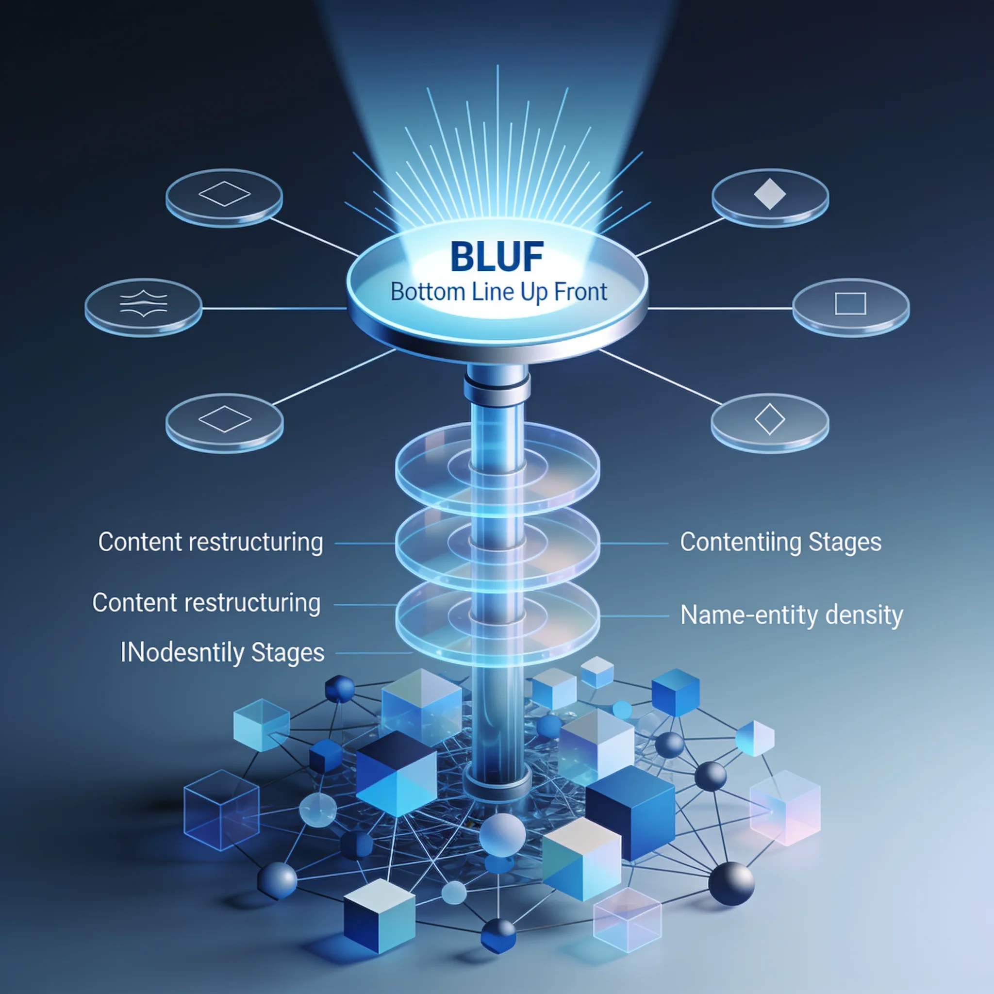 Illustration for the section "Restructure Content Using BLUF and Named-Entity Density"