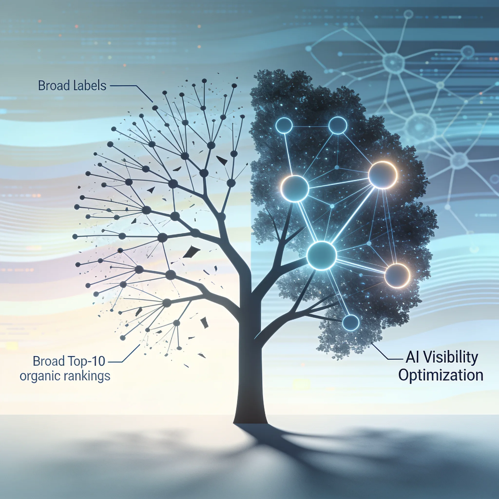 Illustration for the section "Contrarian View: Why Chasing Broad Top-10 Organic Rankings Can Hurt AI Visibility"