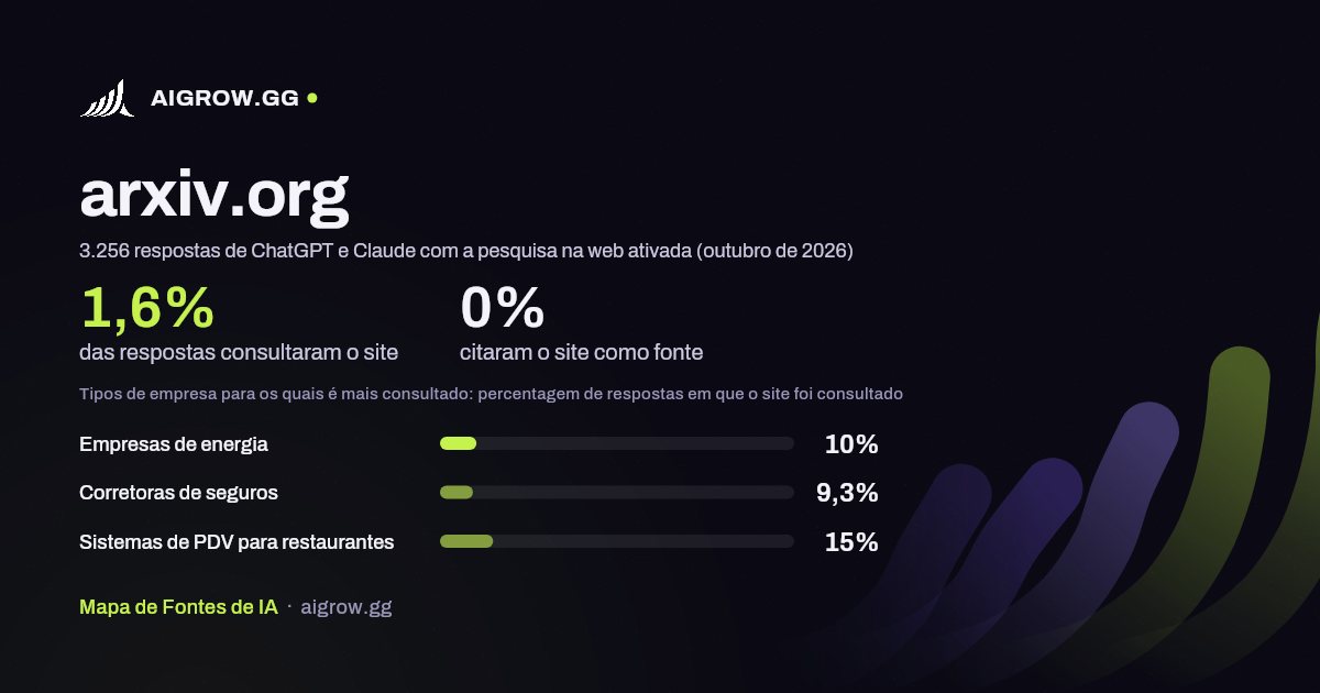 Frequência com que ChatGPT e Claude consultam arxiv.org e onde é mais consultado (outubro de 2026)
