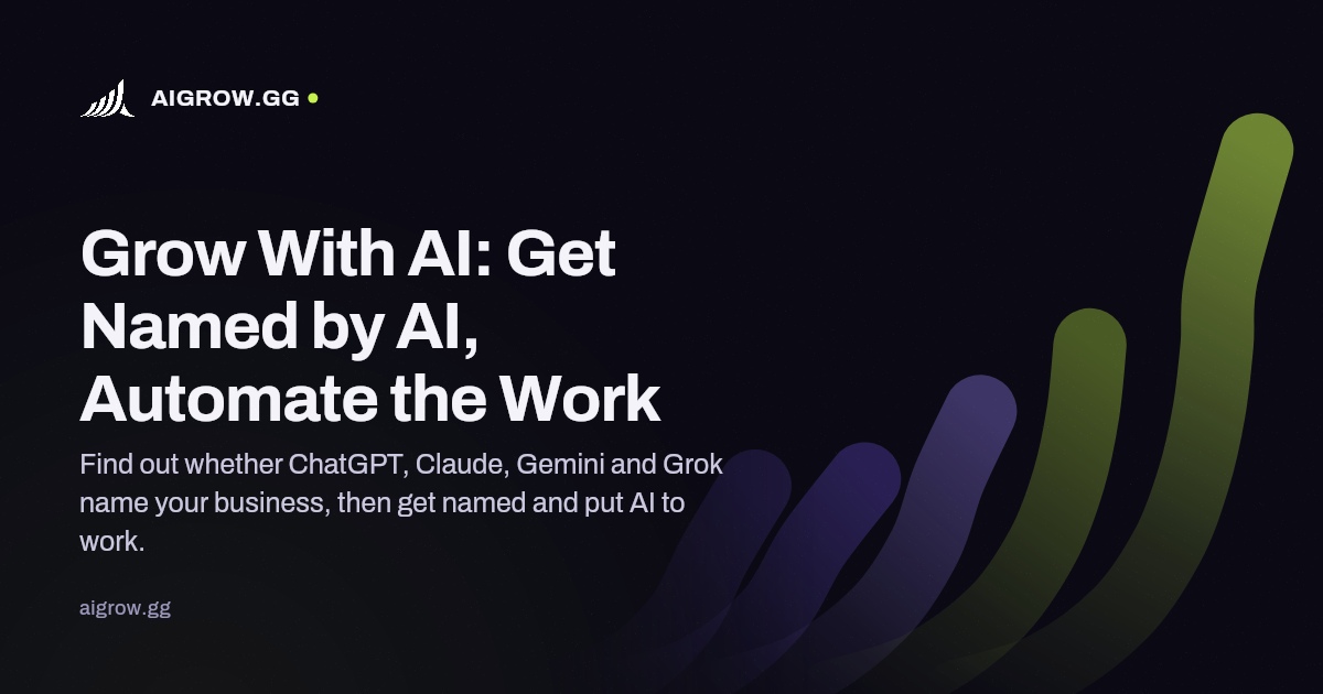 Screenshot of AIGROW, Check whether ChatGPT, Claude, Gemini and Grok name your business